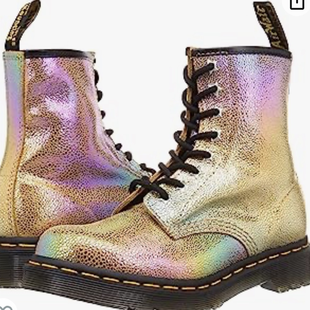 Dr. Martens 1460 Sand Rainbow Ray‎ Leather Lace Up Combat Boots Women’s 6 NEW - Picture 12 of 12